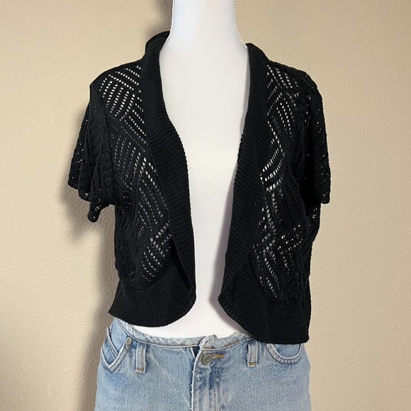 Y2k Black knit bolero cardigan - Picture 3 of 6